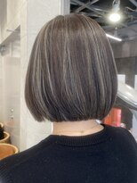 ピークアブー 原宿ハラカド(PEEK-A-BOO)&nbsp;ハイライトコントラストボブグレージュ大人白髪ぼかし