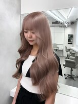 ベレーザ 渋谷(BELEZA)&nbsp;18903_ミルクティーベージュレイヤーカット韓国コテ巻き風パーマ