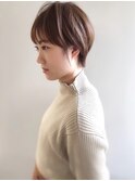 明るめベージュのふんわり丸みショート【el CERCA高田馬場】