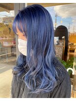 ヘアーデザイン ディードット(Hair design D.) ブリーチカラー/ブルー