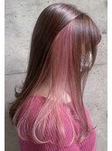 韓国風/ニュアンスカラー/インナーカラー/アッシュピンク#大宮