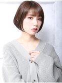 大人可愛い20代30代40代小顔丸み前下がりショートボブb6