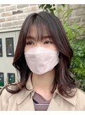 韓国ヘア/くびれミディ/後れ毛レイヤー小顔カット10代20代30代