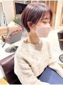 *滝田*小顔マッシュショート丸み20代30代40代大人かわいいピンク