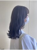 ブルーブラック◯地毛風◯トーンダウン◯ツヤ感