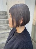 襟足ギリギリの前下がりショートボブ☆大人のインナーカラー