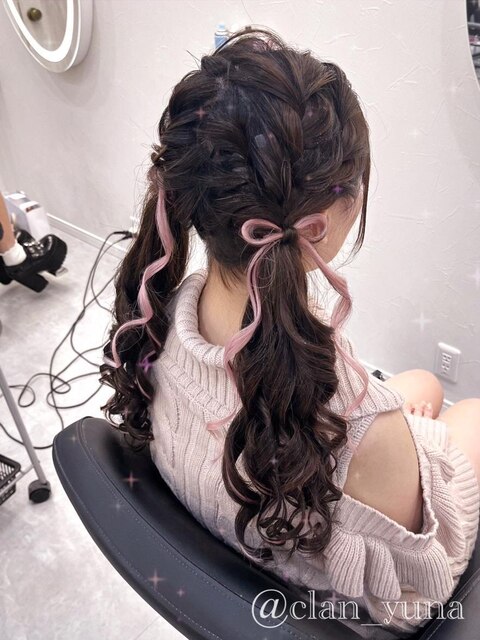 編みこみツインテール【クランソア】ヘアセット/ヘアメ/心斎橋