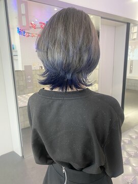 ゲーム 原宿店(GAME) ブリーチインナーカラーブルー前髪カットトリートメント