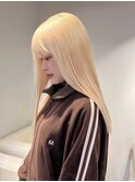 10367ホワイトアッシュブロンドウルフレイヤーロングストレート
