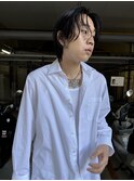 センターパート+ニュアンスパーマ