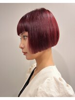 ビュートリアム265(BEAUTRIUM 265) ★夏のワインレッドミニボブリップラインボブオン眉前髪銀座20代