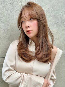 ロンド アンブル 四条烏丸(Lond ambre) 中川智帆/くびれヘア/アプリコットオレンジ/ハイライトカラー