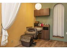 のんびりとしたシャンプーブース