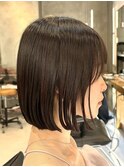 調布レディースミニボブカット顔まわりレイヤーイルミナカラー