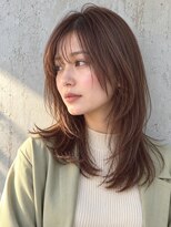 ルシードスタイル アウラ 松戸市五香(LUCIDO STYLE Aura)&nbsp;ウルフレイヤー×ミディアム×レッドブラウン