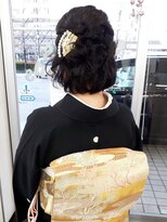 美容室 びゃんびゃん 社店&nbsp;着物にあうハーフアップ