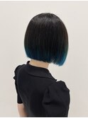 10代20代30代セクションカラー裾カラー切りっぱなしボブ