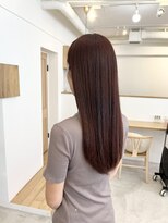 ヒビト 恵比寿 渋谷(HIBITO.)&nbsp;☆髪質改善カラー　赤レッドカラー　ストレートヘア　縮毛矯正
