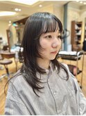 レイヤーカット/ロングレイヤー/シースルーバング/黒髪/銀座