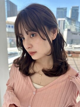 バイオレットジェム(Violet`jem) 10代20代30代40代韓国レイヤーカットくびれミディヘアベージュ