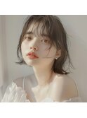 黒髪ボブルフネビージュ小顔ワンレン