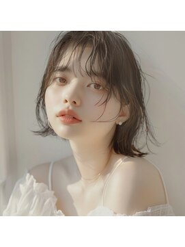 エヌプラス(N+) 黒髪ボブルフネビージュ小顔ワンレン