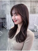黒髪ボブルフネビージュ小顔ワンレン顔まわり韓国レイヤーカット