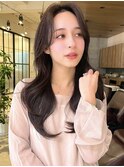 ロングヘア30代40代くびれヘアレイヤー前髪なし前髪あり表参道