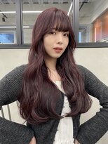 ニコ トウキョウ 渋谷(nico TOKYO)&nbsp;ダブルカラーチェリーレッドピンクブラウン韓国レイヤーロング