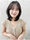 イメチェン/ピンクベージュ/ミディアムレイヤーカット/小顔/韓国