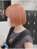1120透明感外国人風カラーオレンジベイビーピンクネオンカラー
