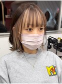 韓国風前髪インナーカラーベージュ！