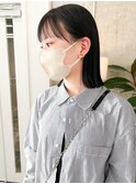 切りっぱなしボブ×地毛風グレージュ