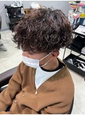 波巻きスパイラルパーマメンズマッシュツイストスパイラルパーマ