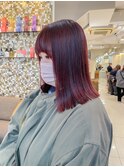 切りっぱなしミディアムワインレッド横浜【成田】