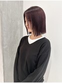 YOKE 切りっぱなしボブ丸くないボブレイヤーボブピンクボルドー