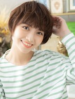 カバーヘア イヴ 戸頭店(COVER HAIR EVE)&nbsp;くせ毛風前下がり丸みショートマッシュパーマh3戸頭20代30代40代