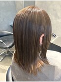 ハイライト切りっぱなしボブ