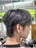 プラチナシルバーケアブリーチシースルーマッシュウルフ韓国ヘア
