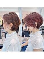 30代40代50代ショート似合わせ白髪ぼかし前髪あり髪型