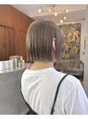 ハイトーンボブ/ブリーチ/ミルクティーベージュ/柏美容室