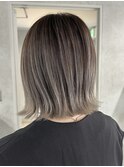 グレージュバレイヤージュ/船橋/くすみベージュ/細めハイライト