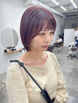 シー 自由が丘(sii.)&nbsp;暖色艶カラー丸みショートボブ/ショートカット