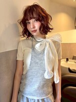 ニコフクオカヘアーメイク(NIKO Fukuoka Hair Make)&nbsp;【NIKO】ブリーチなし.オレンジブラウン.レイヤーボブ