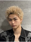 スパイキーショート ブロンド 鹿児島メンズ カラー