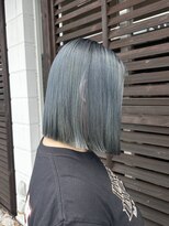 シエル ヘアアンドピース(Ciel hair peace)&nbsp;くすみブルーぱっつんボブ