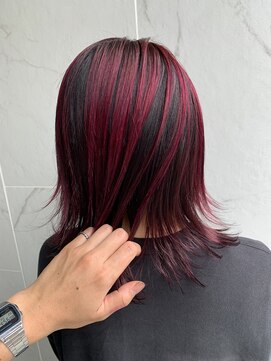 ボアップ 新居浜店(boappu) #レッド #カラー #ミディアム #ロング