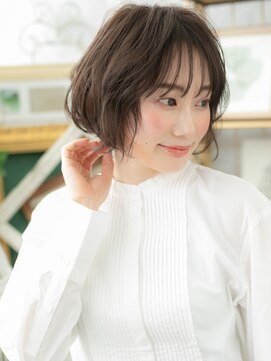 カバーヘアアンドスパ ブリス 浦和(COVER HAIR&SPA bliss) シースルーバング小顔くせ毛風マッシュボブa浦和20代30代40代