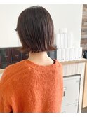 ＊切りっぱなし ミニボブ 外ハネ ベージュ 三宮美容室 神戸