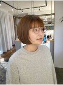ぱつっとボブ×夏カラーヘーゼルベージュ